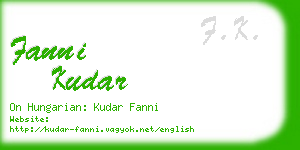 fanni kudar business card